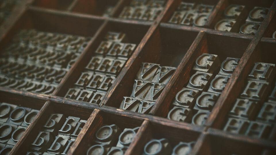Fonts in their drawers